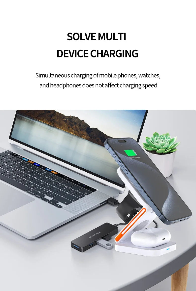 Velmora™ 3-in-1 Magnetic Charging Station