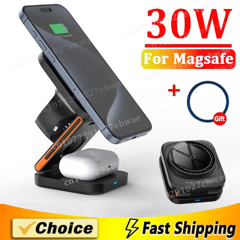 Velmora™ 3-in-1 Magnetic Charging Station